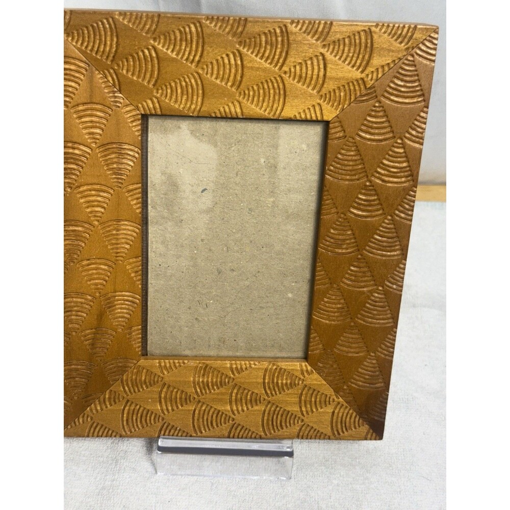 Vintage Terragraphics 1994 Picture Textured Triangle Designs Frame 4X8 W/Glass